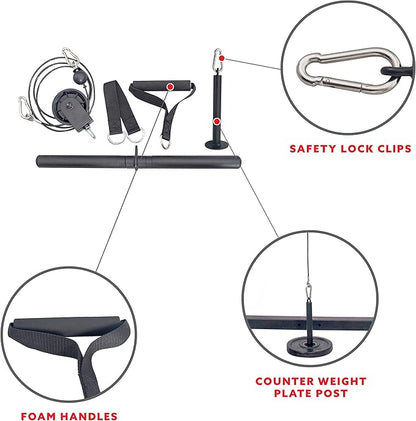 Sunny Health & Fitness Power Cage Squat Rack Upgrade Attachments, Dip Bar, Plate Bar Holder, Belt Squat, J Hook, Lat, Adapter, U Ring, Pull Up Bar, Landmine, Captain's Chair, Tricep Rope For Home Gym