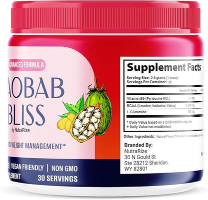 (3 Pack) Baobab Bliss Powder, The Secret Native African Coffee, Baobab Bliss Detox to Support Fitness & Healthy Lifestyle, All Natural Fiber Supplement, BaobabBliss Organic Review (90 Servings)