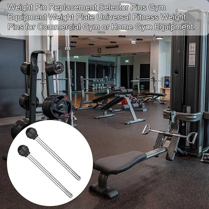 2pcs Weight Stack Pins, Round Lifting Cable Pin Tensile 3/8 Inch Locking Space, Plate Performance Selector Bench Pin, Universal Weight Pin for Home Gym Drop Set Exercise Machine Part Accessories