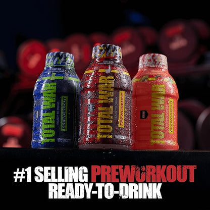 REDCON1 Total War Ready to Drink Pre Workout - Endurance Boosting, Keto Friendly RTD Formula - Amino Acid + Citrulline Malate Pre Workout Drink for Men & Women (Fruit Punch, 12 Servings)
