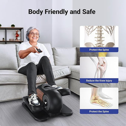 MERACH Under Desk Elliptical Machine Electric Ellipse Leg Exerciser for Seniors Anti-Slip Seated Mini Elliptical