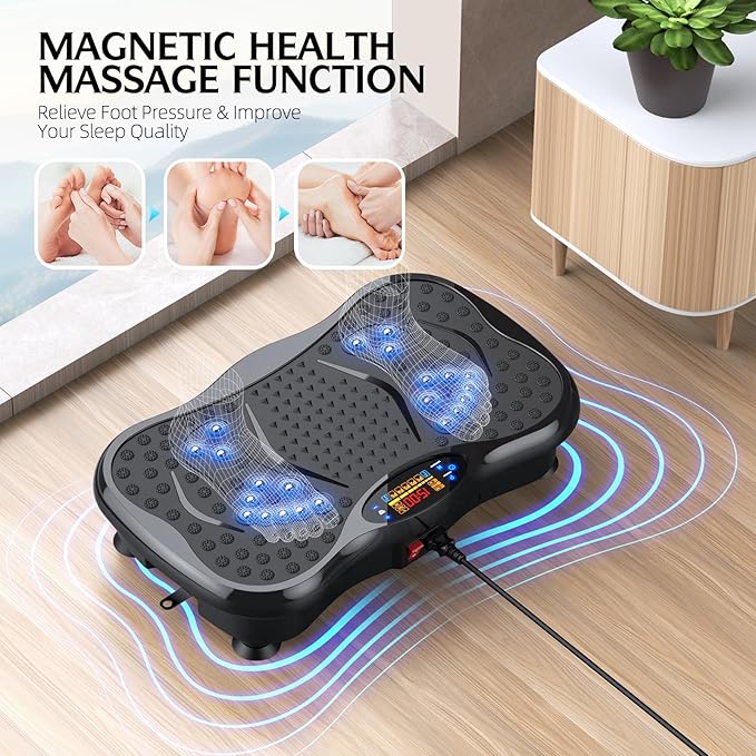 GMCXAX Vibration Plate Exercise Machine – Whole Body Workout for Weight Loss, Lymphatic Drainage & Muscle Recovery, Multiple Speeds with Bluetooth & Remote, Portable Shaker Board for Home Gym