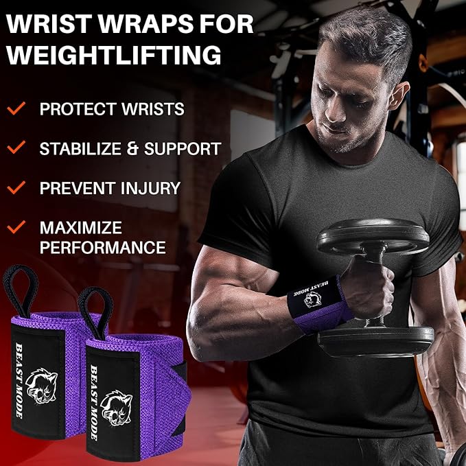 TECEUM Weightlifting 18" & 12" Wrist Wraps with Thumb Loop – Heavy Duty Wrist Workout Braces for Men and Women – Ideal for Powerlifting, Strength Training, Bodybuilding
