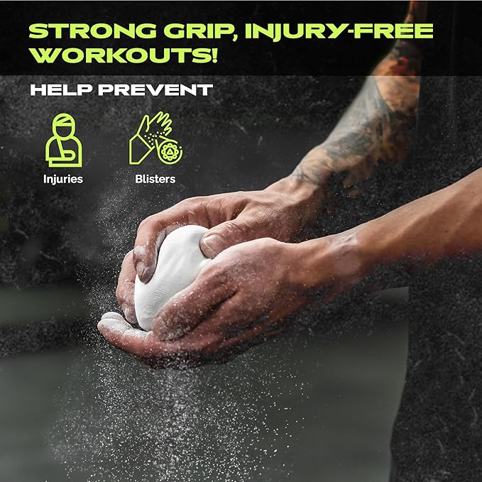Gym Chalk | Magnesium Carbonate Athletic Chalk for Excellent Grip - Gym Workout Grip Chalk for Weightlifting & Gymnastics.