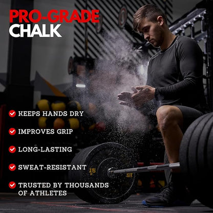 SURVIVOR Gym Chalk - Climbing Chalk, Lifting Chalk, Gymnastics Chalk - Pure Magnesium Carbonate Hand Chalk Powder, Weightlifting Chalk Gym - Rock Climbing Chalk for Weights