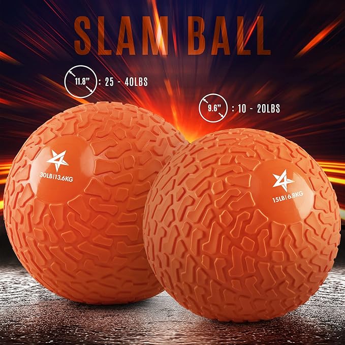 Yes4All Upgraded Version Durable Solid Slam Medicine Balls 10-40lbs, multicolor (15 Lbs,