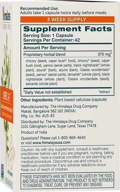 Himalaya LiverCare for Total Liver Support, Cleanse and Detox, Protects Cells & Enzymes, 375 mg, 42 Capsules, 3 Week Supply