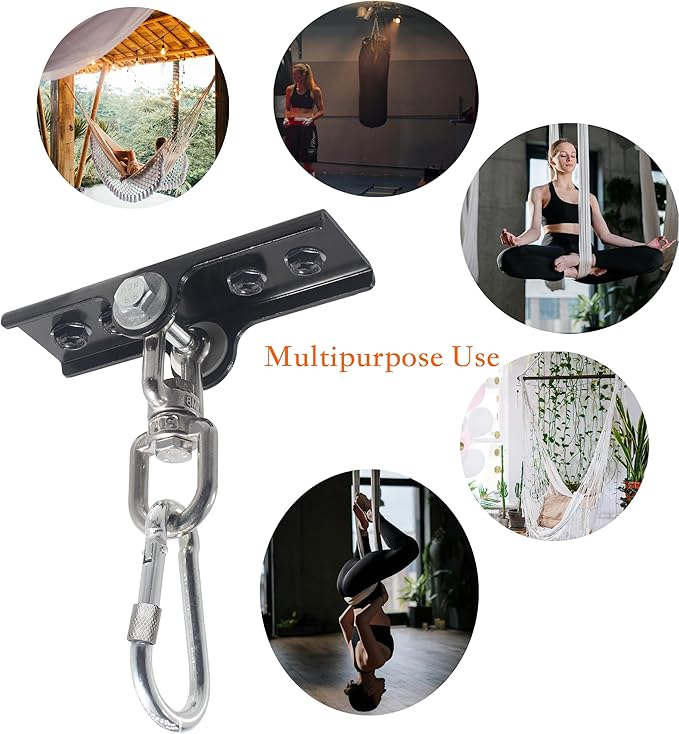 Upgraded 360° Swivel Heavy Bag Mount for Punching Bag Hanger. Heavy Bag Hanger for Yoga, Gym, Swing Chairs, and Hammocks Heavy Bag Mount. Punching Bag Hanger, Box Bag Hanger for Hanging Heavy Bag.