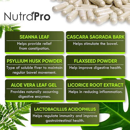 15 Day Gut Cleanse Detox for Women & Men - Advanced 15 Days Colon Cleanse with Probiotics and Psyllium Husk for Constipation Relief, Digestive Health, Colon Cleanser & Gut Health.60 Caps.