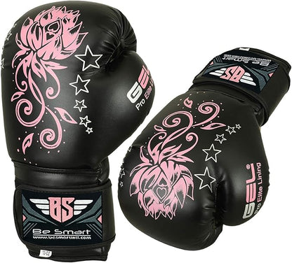 Be Smart Kids Boxing Gloves 4-12 Years 4oz 6oz Training Gloves for Children Sparring Youth Boxing Gloves Junior Training Mitts Punch PU Leather MMA Muay Thai Kick Boxing