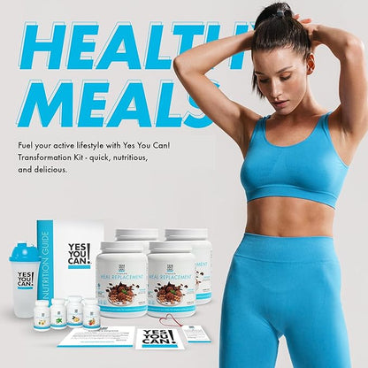 Yes You Can! Transform Kit Complete Meal Replacement - Contains Meal Replacement Powder Shake and Natural Meal Replacement Supplements, Nutritional Healthy Meals Replacement (Chocolate - 60 Servings)