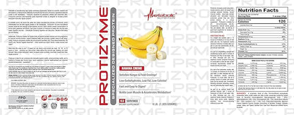 Metabolic Nutrition, Protizyme, 100% Whey Protein Powder, High Protein, Low Carb, Low Fat Whey Protein, Digestive Enzymes, 24 Essential Vitamins and Minerals, 4 Pound (52 ser)