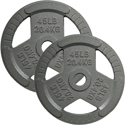 Yes4All Olympic Rubber Grip Plates for Barbell 2-Inch Weight