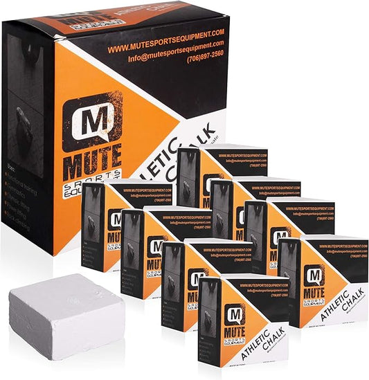 Mute Premium Athletic Gym Chalk Blocks 2 oz. 8 Pack Box | 1 Pound | Magnesium Carbonate | Weightlifting, Gymnastics, Rock Climbing, Olympic Lifting