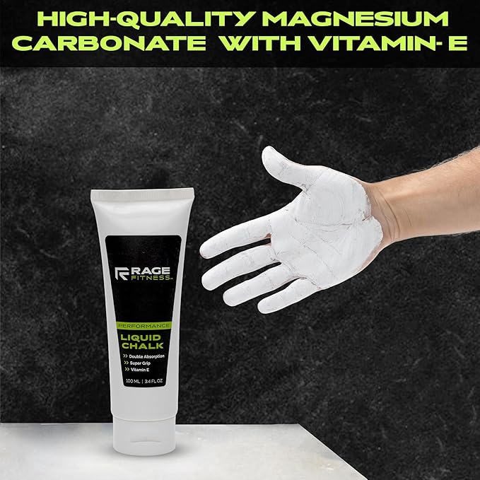 Rage Fitness Gym Liquid Chalk, Magnesium Carbonate Athletic Chalk for Excellent Grip, Gym Workout Grip Chalk, Weightlifting, Gymnastics