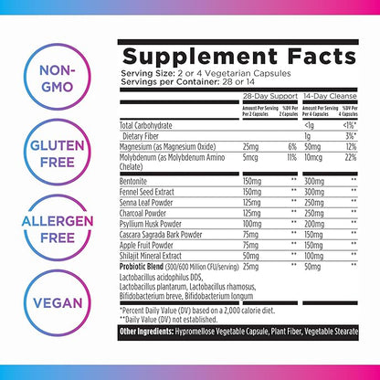 Livingood Daily Colon Cleanse, 56 Vegetarian Capsules - Gut Detox Cleanse Pills & Constipation Relief for Women & Men - Supports Healthy Digestion - Allergen-Free, Gluten-Free, Non-GMO, & Vegan