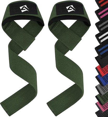 Lifting Wrist Straps for Weightlifting, Powerlifting & Deadlifts – 23” Neoprene Padded Cotton Straps for Strength Training & Gym Workouts - Maximum Grip Support for Men & Women