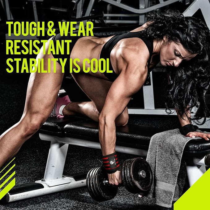 Slim Panda Weightlifting Wrist Wraps- Upgraded Wrist Support with Heavy Duty Thumb Loop for Powerlifting, Bodybuilding, and Weight Lifting Men & Women