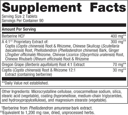 Metagenics CandiBactin-BR - Concentrated Berberine for Intestinal Support* - with Berberine, Oregon Grape & Coptis Root Extract - Gut Health Supplements* - Gluten-Free - Vegetarian - 180 Tablets