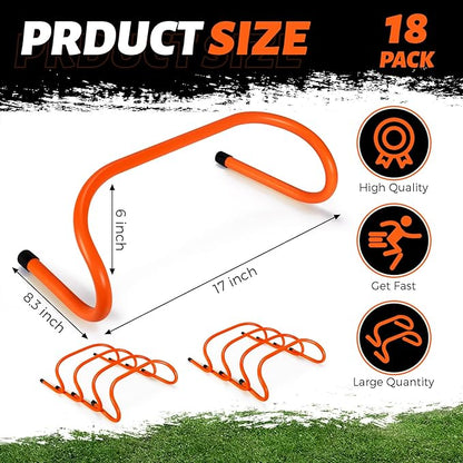 Wettarn 18 Pcs 6" Speed Training Hurdles Agility