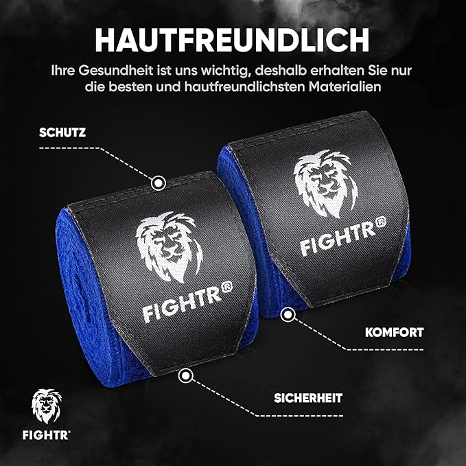 FIGHTR® Boxing Handwraps 160 inches semi-Elastic Hand Wraps with Thumb Loop for Boxing, MMA, Muay Thai & Martial Arts