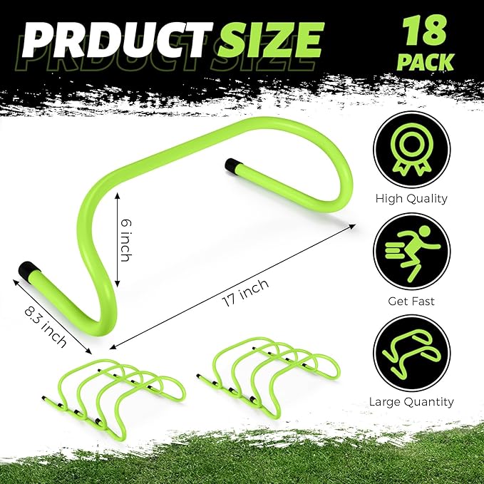 Wettarn 18 Pcs 6" Speed Training Hurdles Agility