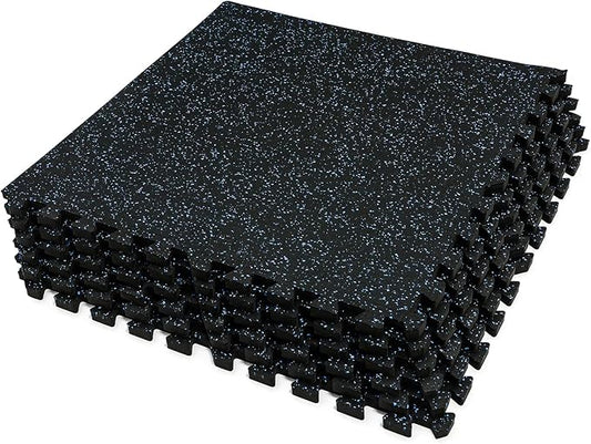 SUPERJARE 0.56 Inch Thick Exercise Equipment Mats 6 Tiles 24 in 24 in