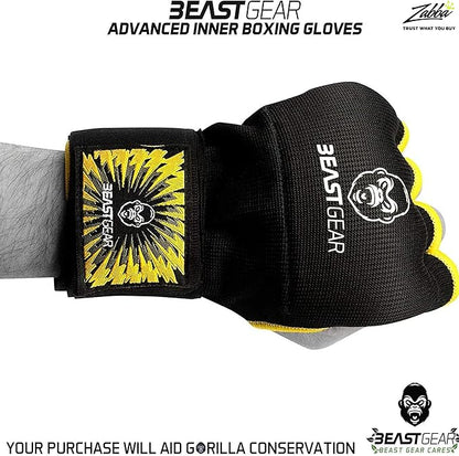 Beast Gear Hand Wraps for Boxing Gloves - Men & Women Inner Gel Quick Wraps for Combat Sports, MMA, and Martial Arts