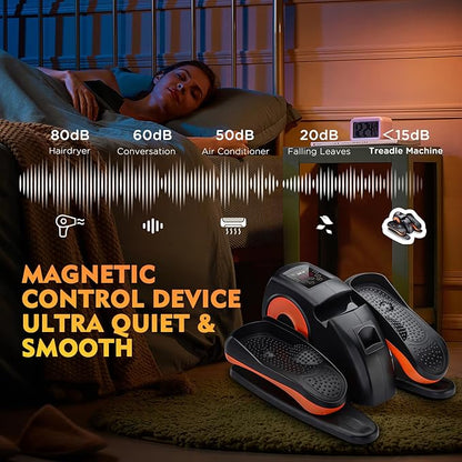 Under Desk Elliptical Machine, Electric Ellipse Leg Exerciser As Seen On TV with 12 Speed for Seniors,Portable Foot Leg Exerciser, Mini Seated Pedal Exerciser for Home Office