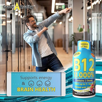 Vitamin Energy Shots, Mixed Berry Flavor, Up to 7+ Hours of Energy, 1.93 Fl Oz, 48 Count