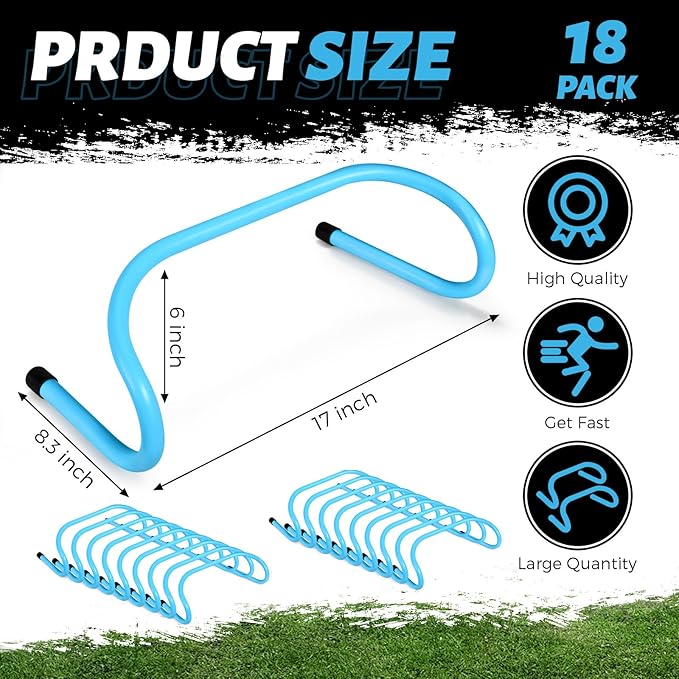 Wettarn 18 Pcs 6" Speed Training Hurdles Agility