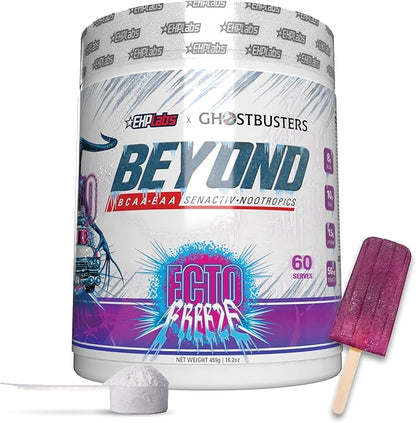 EHP Labs x Ghostbusters Beyond BCAA Powder Amino Acids Supplement for Muscle Recovery - Sugar Free BCAAs Amino Acids Post Workout Recovery Powder & EAA Amino Acids Powder - 60 Servings (Ecto Freeze)