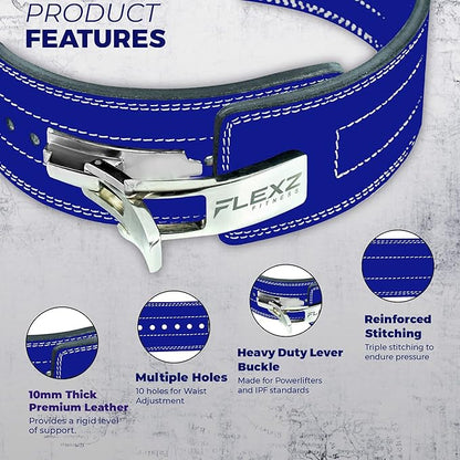 Flexz Fitness Lever Weight Lifting Belt Leather - 10MM 13MM 13MM Powerlifting