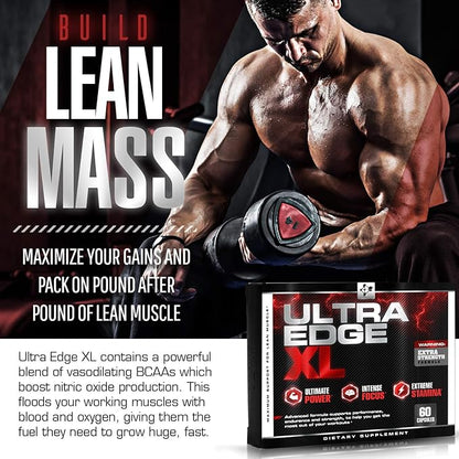 BCAA Bodybuilding Supplement - Nitric Oxide Booster for Maximum Muscle Growth - Recovery - and Intensified Workouts - with Amino Acids L Glutamine - L Arginine (60 Capsules)