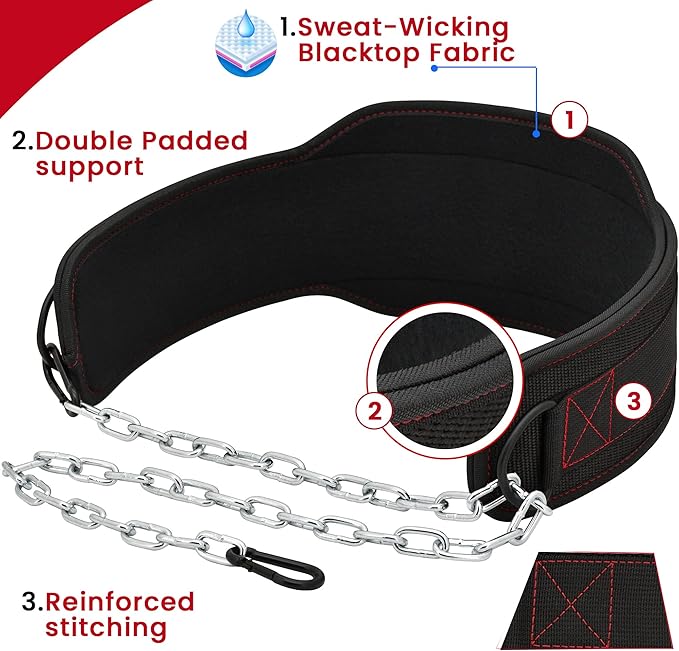 RDX Dip Belt for Weight Lifting 36 Inch 6” Padded