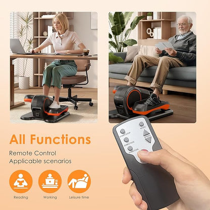 soges Under Desk Elliptical Machine,Seated Pedal Exerciser for Senior,12 Adjustable Speeds Portable bidirectional Ellipse Exerciser,Ellipse Leg Exerciser with Remote Control and Manual Mode