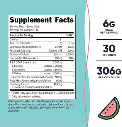 Nutricost BCAA for Women (Watermelon, 30 Servings) - Formulated Specifically for Women - Non-GMO and Gluten-Free