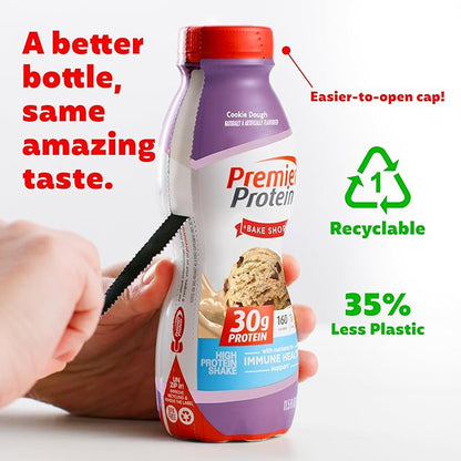 Premier Protein Shake, Cookie Dough, 11.5 Fl Oz (12 Pack), 30g Protein, 1g Sugar, 3g Carbs