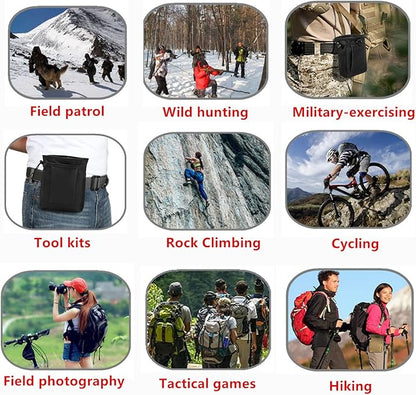 Rock Climbing Chalk Bag, goldhik Bouldering Chalk Bags with Quick-Clip Belt and 3 Pockets, Great Equipment for Rock Climbing, Gym Training, Gymnastics, Weightlifting
