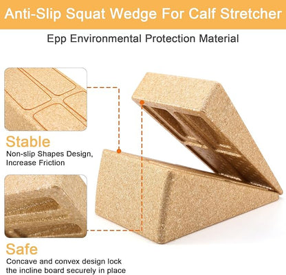 Slant Board Squat Wedge for Calf Stretching，3 Pcs 12" x 6.3" Foot Stretcher Balance Board for Plantar Fasciitis, Adjustable Foam Slant Board Wedge Great for Exercises