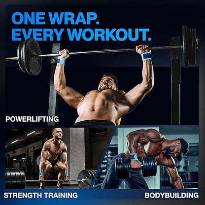 Modvel Adjustable Wrist Wraps for Gym & Lifting – Thick, Breathable Support Straps for Wrist Stability, Comfort & Grip – Ideal for Weight Training, CrossFit & Gym Workouts – R Royal Blue 2-Pack