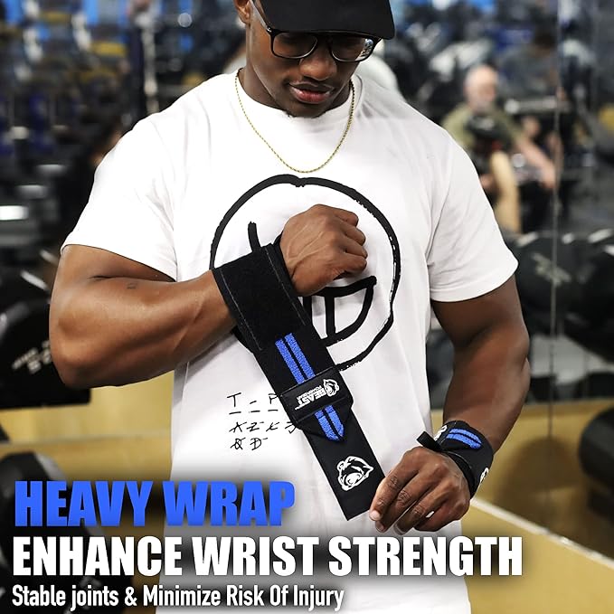 Wrist Wraps for Weightlifting 18” Premium Quality Wrist Support for Bodybuilding Heavy Duty Thumb Loop Powerlifting, Strength Training for Men and Women