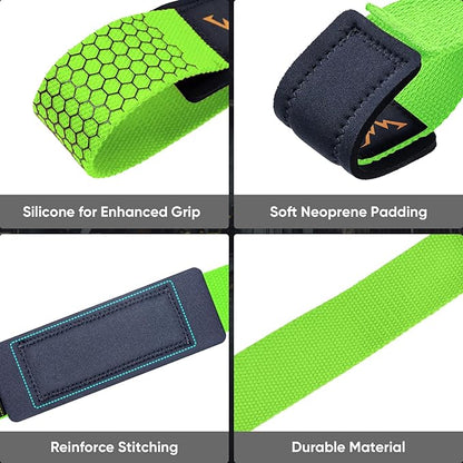 APEXUP Weight Lifting Straps for Weightlifting, Lifting Wrist Straps Gym, Deadlift Straps, Anti Slip Silicone and Neoprene Padded Weightlifting Straps Men Women Powerlifting, Strength Training
