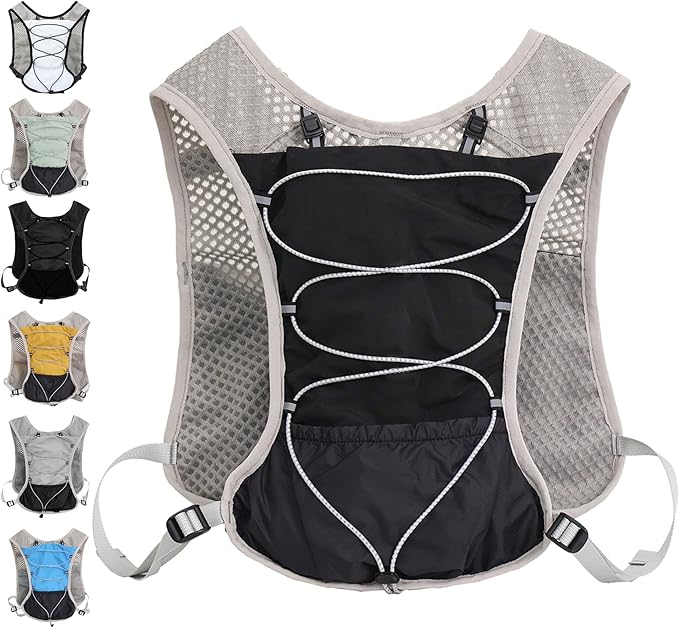 Hydration Running Vest Ultra-Lightweight for Women Men [2025 Upgraded], Breathable All-Weather Water Vest Hiking Backpack, Adjustable Water Backpack for Hiking, Cycling, Trail Marathon Race