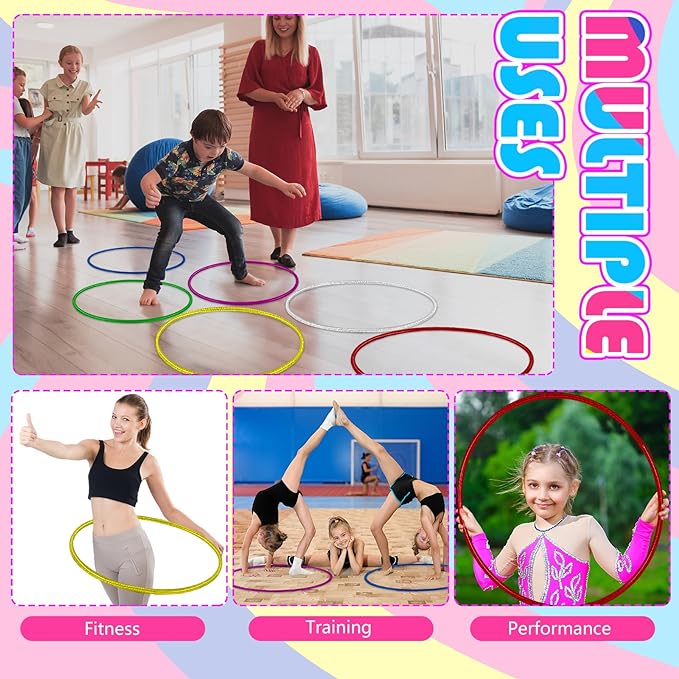 Syhood Glitter Plastic Exercise Hoop Fitness Circles Fitness
