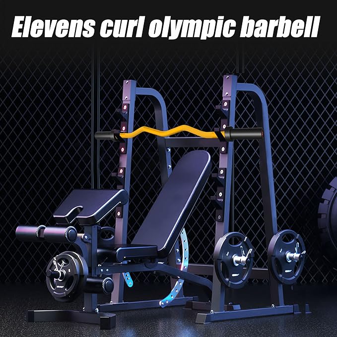 Elevens Olympic Barbell Training Curl Weight Bar 300LBS/330LBS/700LBS /1000LBS/1500LBS Capacity,Chrome