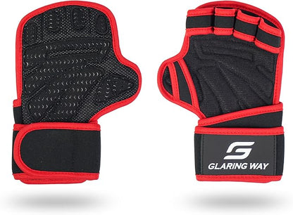 Neoprene Padded Weight Lifting Gloves for Men and Women - Ventilated Wrist Wrap Gloves for Athletes Gym Sessions Cycling Tracking & Sports with Full Palm Protection