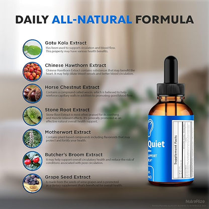 (2 Pack) NeuroQuiet Drops - Hearing Support Formula, Official NeuroQuiet to Support Cognitive Performance, All Natural Neuro Quiet to Maintain Auditory Health, Gotas Review (60 Servings)