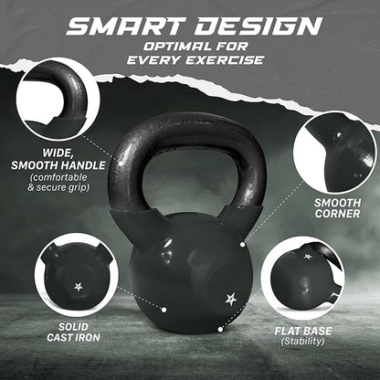 Yes4All 5-65lbs Kettlebells Vinyl Coated Cast Iron