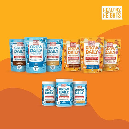Healthy Heights Grow Daily Kids Protein Drink Mix (Chocolate) - High Protein Shake for Boys 10+